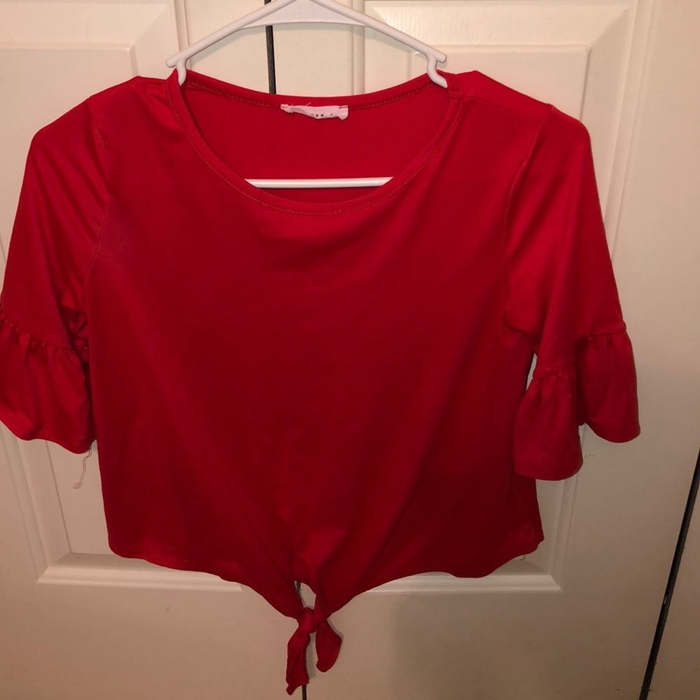 Girls boutique shirt with tied bottom